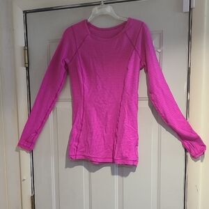lululemon athletica Pink Striped Long Sleeve Top